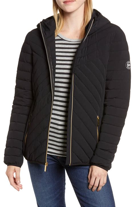 knit leather jacket michael kors|Michael Kors packable jacket women.